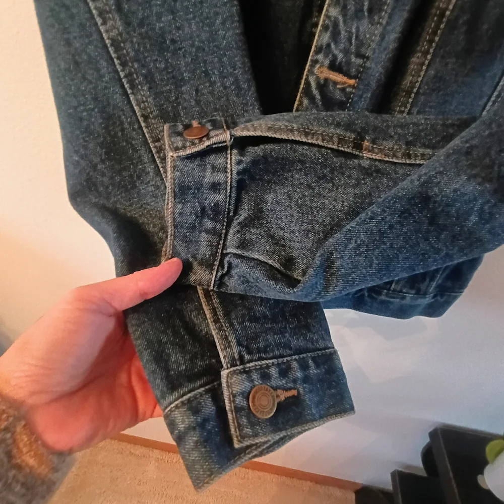 Windbreaker Denim Jacket Womens Medium Vintage Style Stone Wash Jean Jacket - Picture 3 of 7